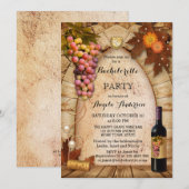 Uitnodiging voor klassieke wijn of vineyard bachel (Voorkant / Achterkant)