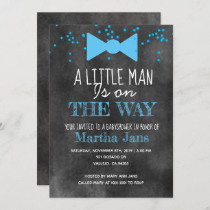 Uitnodiging voor klein man-baby shower van Chalkbo