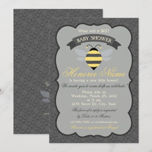 Uitnodiging voor kleine bijendouches (Voorkant / Achterkant)