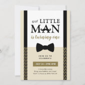 Uitnodiging voor kleine man verjaardag (Voorkant)