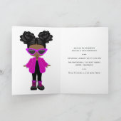 Uitnodiging voor kleine Mode Black Girl Party (Binnen)