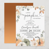 Uitnodiging voor kleine pompoenen Baby shower (Voorkant / Achterkant)