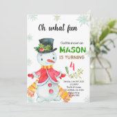 Uitnodiging voor kleine sneeuwfeest (Staand voorkant)