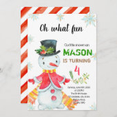 Uitnodiging voor kleine sneeuwfeest (Voorkant / Achterkant)