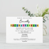 Uitnodiging voor kleurblok-familiepretparty (Staand voorkant)