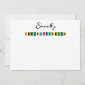 Uitnodiging voor kleurblok-familiepretparty (Achterkant)