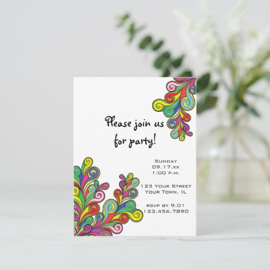 Uitnodiging voor kleurgolven (Staand voorkant)