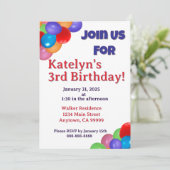 uitnodiging voor kleurrijke ballonnen (Staand voorkant)