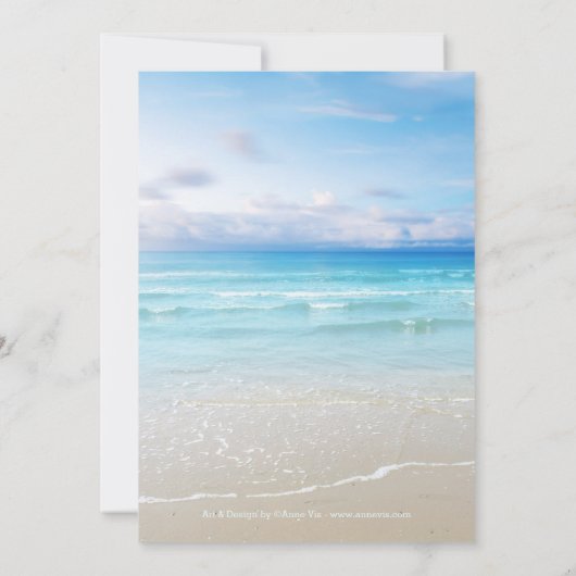 Uitnodiging voor kleurrijke beach postbruiloft (Achterkant)