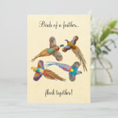  uitnodiging voor kleurrijke fazanten (Staand voorkant)