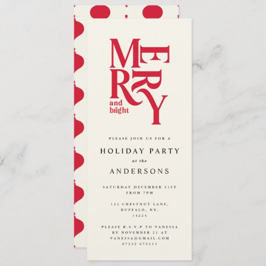 Uitnodiging voor kleurrijke feestdagen (Voorkant / Achterkant)