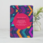 Uitnodiging voor kleurrijke geometrie (Staand voorkant)