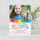 Uitnodiging voor kleurrijke kunstpartij (Staand voorkant)
