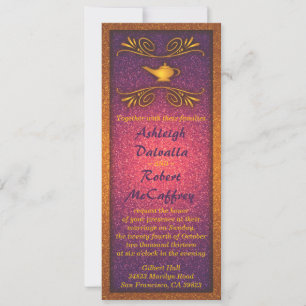 Uitnodiging voor kleurrijke Magic Lamp Wedding