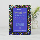 Uitnodiging voor kleurrijke mozaïekkunst (Staand voorkant)