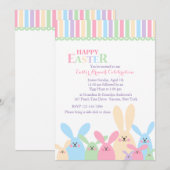 Uitnodiging voor kleurrijke paasbundels (Voorkant / Achterkant)