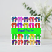 Uitnodiging voor kleurrijke Teenslippers (Staand voorkant)