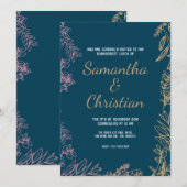 Uitnodiging voor kleurrijke Verloving Lunch Party (Voorkant / Achterkant)