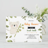 Uitnodiging voor koala-feestje (Staand voorkant)