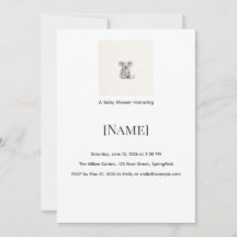 Uitnodiging voor Koala Mini Baby Shower, Bewerkbaa