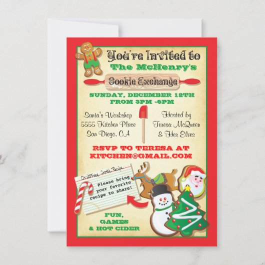 Uitnodiging voor Koekjesruil (Voorkant)