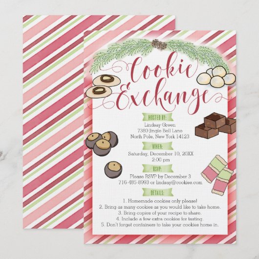 Uitnodiging voor Koekjesuitwisseling (Voorkant / Achterkant)