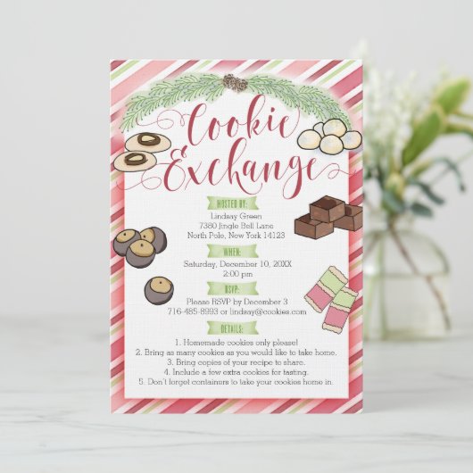 Uitnodiging voor Koekjesuitwisseling (Staand voorkant)