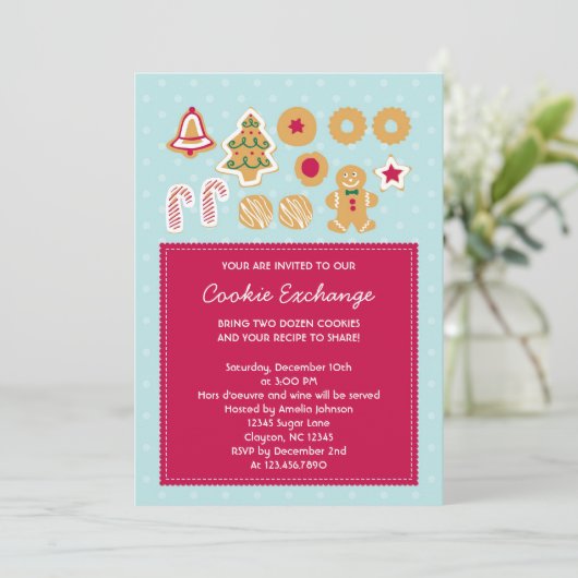 Uitnodiging voor Koekjesuitwisseling (Staand voorkant)