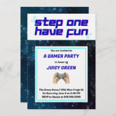 Uitnodiging voor koele gamer-jongens (Voorkant / Achterkant)