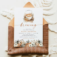 Uitnodiging voor koffie baby shower, een baby is a