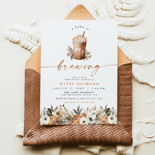 Uitnodiging voor koffie baby shower, een baby is a
