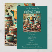 Uitnodiging voor koffie en kaarten (Voorkant / Achterkant)