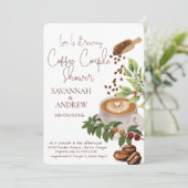 Uitnodiging voor koffie thema koppel shower (Staand voorkant)
