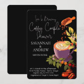 Uitnodiging voor koffie thema koppel shower (Voorkant / Achterkant)