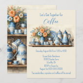 Uitnodiging voor koffie-vergaderfeestje (Voorkant / Achterkant)