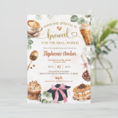 Uitnodiging voor koffiebrouwende afstudeerfeest (Staand voorkant)