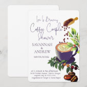 Uitnodiging voor koffiethema koppel shower (Voorkant / Achterkant)