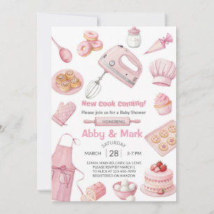 Uitnodiging voor koken, bakken, meisje baby shower