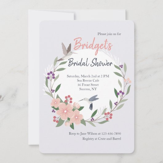 Uitnodiging voor kolibries (Voorkant)