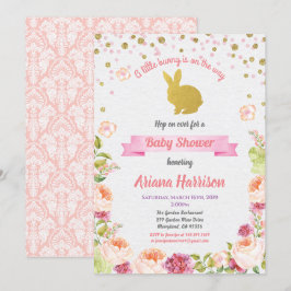 Uitnodiging voor konijn babyshower voor Pasen