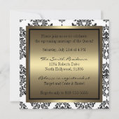 Uitnodiging voor koningin Bridal - zwart en goud (Achterkant)