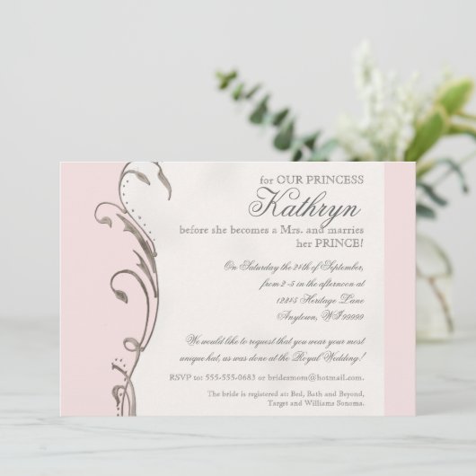 Uitnodiging voor koninginnenweddenschappen (Staand voorkant)