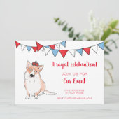 Uitnodiging voor koninklijk corgi-feest (Staand voorkant)