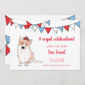 Uitnodiging voor koninklijk corgi-feestje (Voorkant / Achterkant)