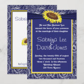 Uitnodiging voor koninklijke blauwe en gele zonneb (Voorkant / Achterkant)