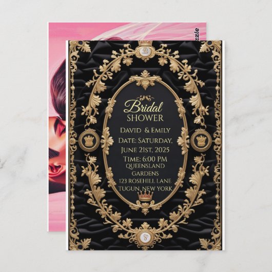 Uitnodiging voor koninklijke bruiloft (Voorkant / Achterkant)