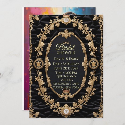 Uitnodiging voor koninklijke bruiloft (Voorkant / Achterkant)