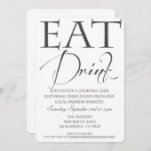 Uitnodiging voor kookles/demonstratie (Voorkant / Achterkant)