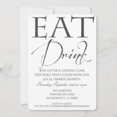 Uitnodiging voor kookles/demonstratie (Voorkant)