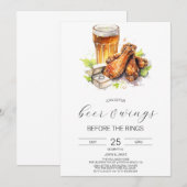 Uitnodiging voor koppel-baby shower met bier & kip (Voorkant / Achterkant)